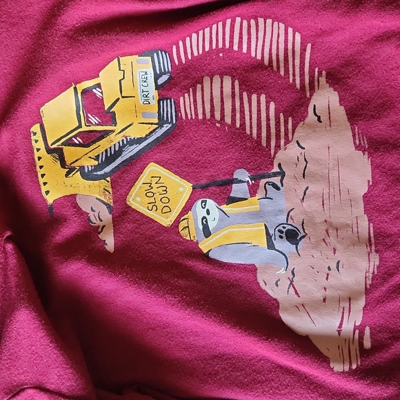 Kids Construction Theme Long Sleeve Shirts - Red and Gray - Picture 5 of 5